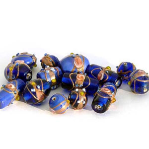 blauer wedding cake beads Mix 150 g Lampwork beads