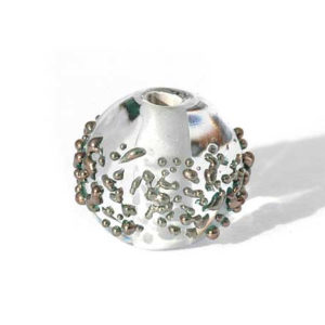 Lampwork Perle mit metallischen Fritten Crystal