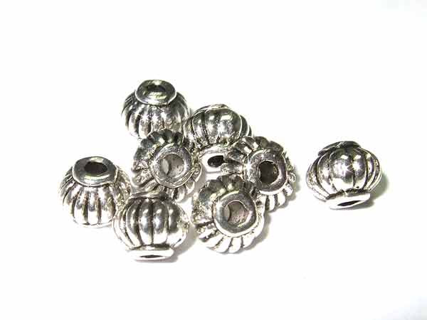 kleine Metall Perlen mit Rillen 10265