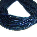 Hämatit-Strang glänzend blaue, winzige Röhren