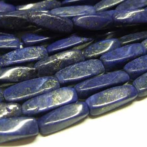 Lapis Lazuli Perlen Strang gedrehte Quader Edelsteinperlen
