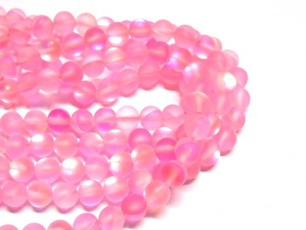 opalisierende Glasperlen rosa 6 mm