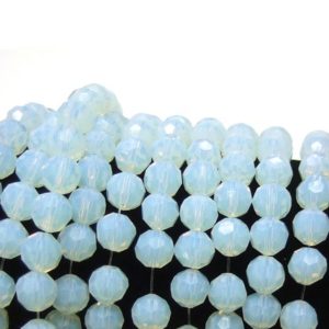 Opalglas Perlen Irrlicht facettierte runde Perlen 8 mm