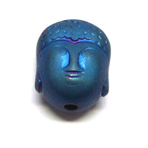 5 matte blaue Buddha Perlen 16055