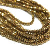 goldfarbene Glasrondelle Perlen facettiert 2 mm