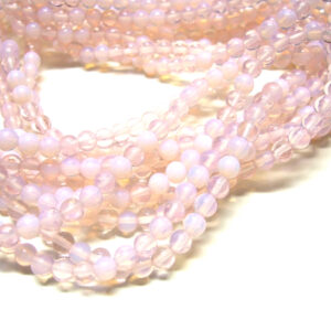 Opalglas Perlen rosa 6 mm