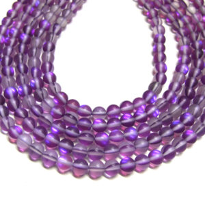 opalisierende Glasperlen violett 6 mm